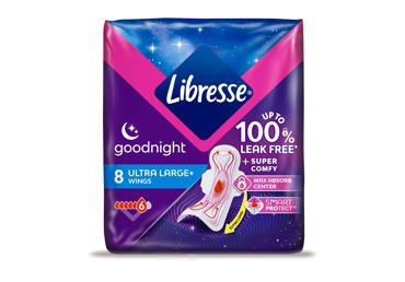 Higieniniai paketai LIBRESSE ULTRANIGHT SUPER, 8 vnt., 8 vnt