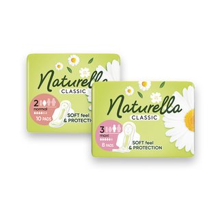 Higien.pak. NATURELLA NORMAL+ arba SUPER+, /pak., 10 vnt./pak., 8 vnt