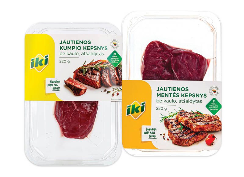 IKI brandinta jautienos mentė ar kumpis be kaulo, 220 g