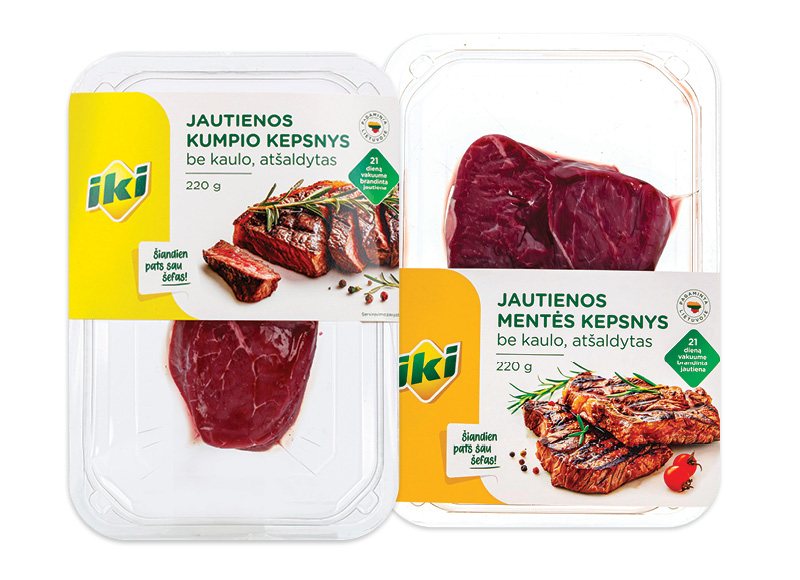IKI brandintai jautienos mentei ir kumpiui be kaulo, 220 g