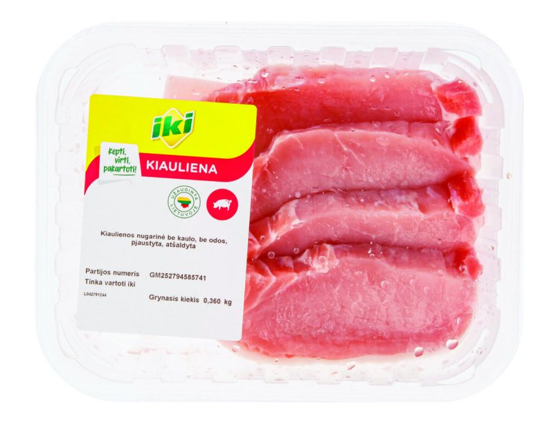 IKI pjaustyta kiaulienos nugarinė be kaulo, 360 g