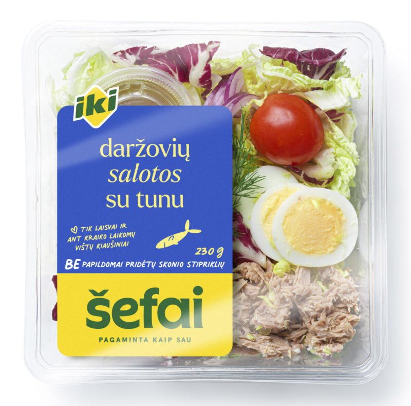 IKI ŠEFAI daržovių salotos su tunu, 230 g