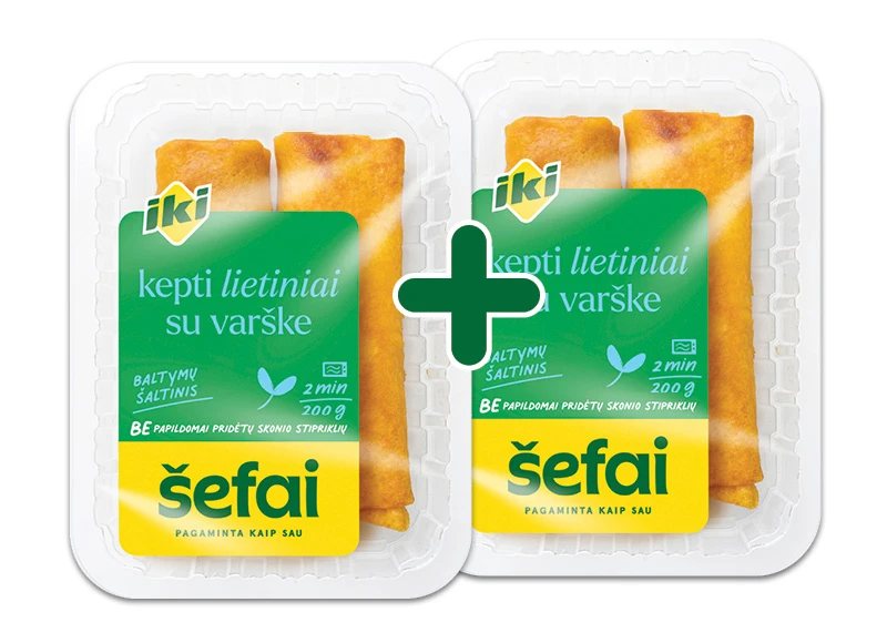 IKI ŠEFAI kepti lietiniai su varške arba kumpiu ir sūriu, 200 g