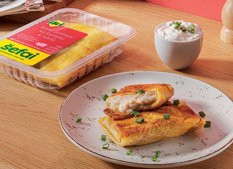 IKI ŠEFAI keptiems lietiniams su kumpiu ir sūriu, 200 g