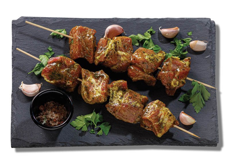 IKI ŠEFAI kiaulienos sprandinės šašlykas česnakų ir kalendros marinate, 1 kg