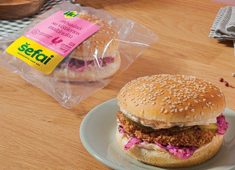 IKI ŠEFAI mėsainis su vištienos maltinuku, 160 g