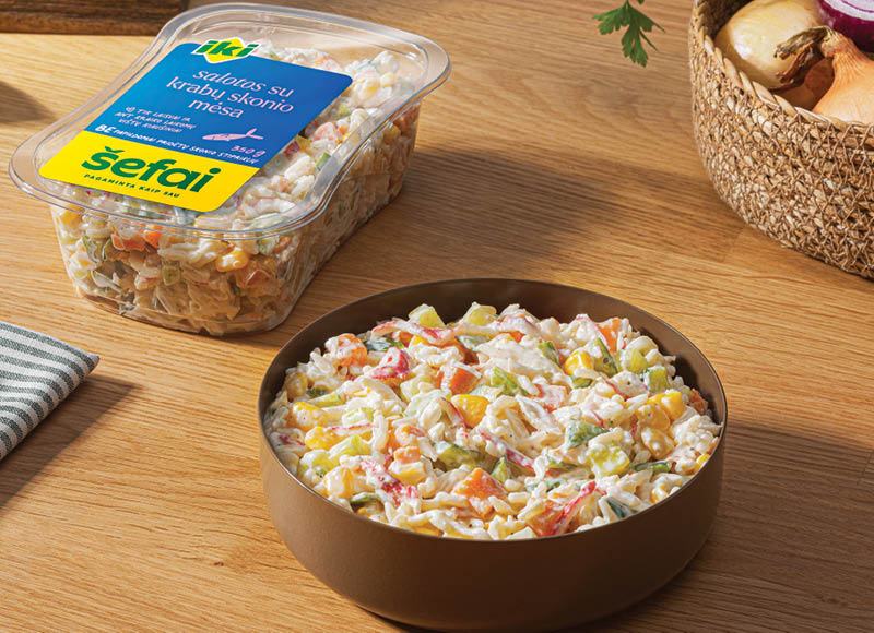 IKI ŠEFAI salotos su krabų skonio mėsa, 350 g