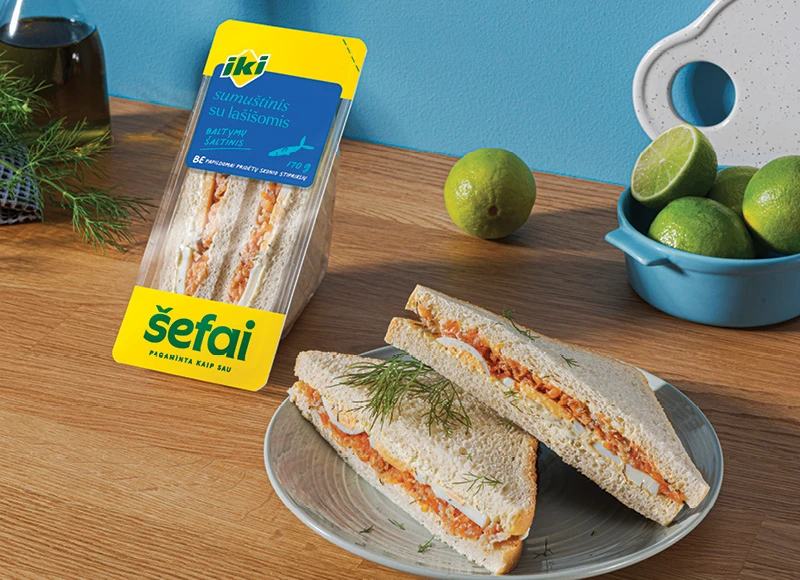 IKI ŠEFAI trikampis sumuštinis su lašiša, 160 g
