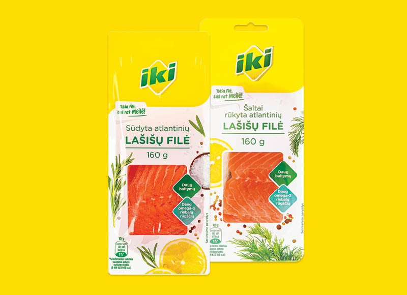 IKI sūdyta ar šaltai rūkyta atlantinių lašišų filė, 160 g