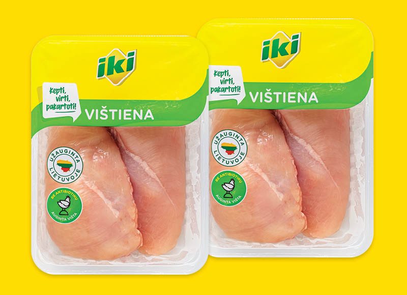 IKI šviežia fasuota viščiukų broilerių filė, 500 g