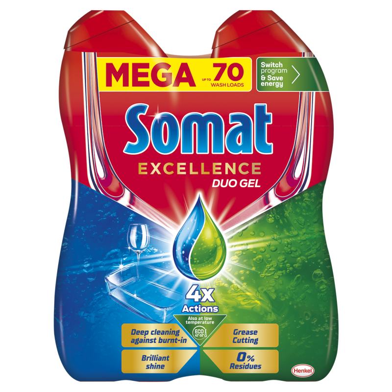 Indaplovių gelis SOMAT Excellence Anti-Grease, 2 x 630 ml