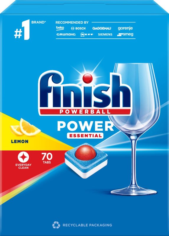 Indaplovių tabletės FINISH Powerball Power Essential, 70 vnt