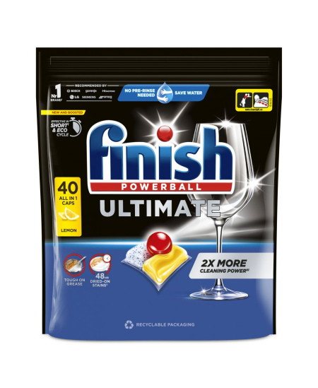Indaplovių tabletės FINISH ULTIMATE LEMON, 40 vnt
