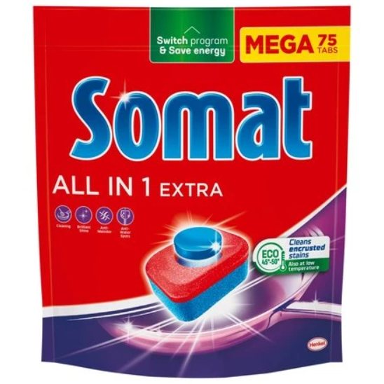 Indaplovių tabletės SOMAT ALL IN 1 Extra, 75 vnt