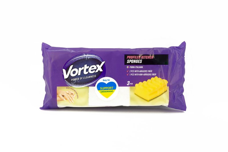 Indų kempinės VORTEX, profiliuotos, 3 vnt