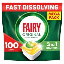 Indų pl. kapsulės FAIRY AIN1 LEMON, 100 vnt