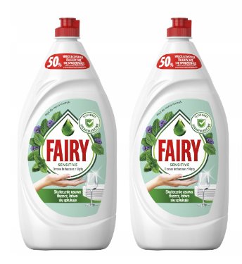 Indų ploviklis FAIRY Sensitive Tea Tree&Mint, 2 x 1.35 l