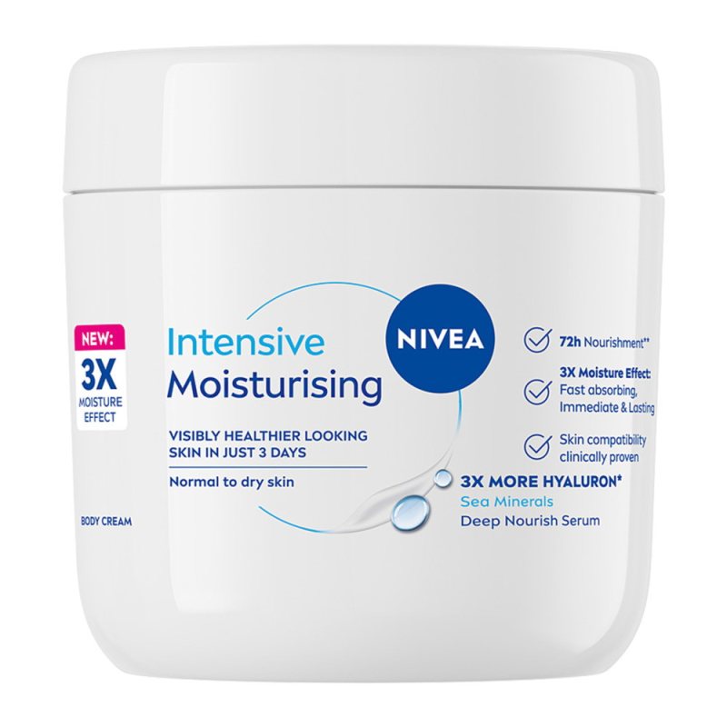 Intensyviai drėkinamasis kūno kremas Nivea Intensive Moisturising, 400 ml