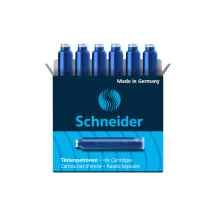 Ištr. mėlyn. rašalo kasetės SCHNEIDER, 6 vnt