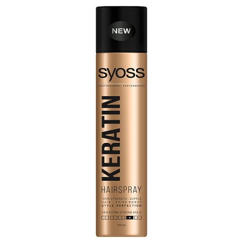 Itin stiprios fiksacijos plaukų lakas Syoss Keratin Hairspray, 300 ml