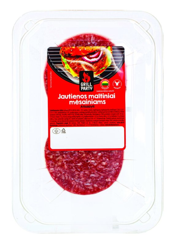 Jautienos burgerių paplotėliai GRILL PARTY, 220 g
