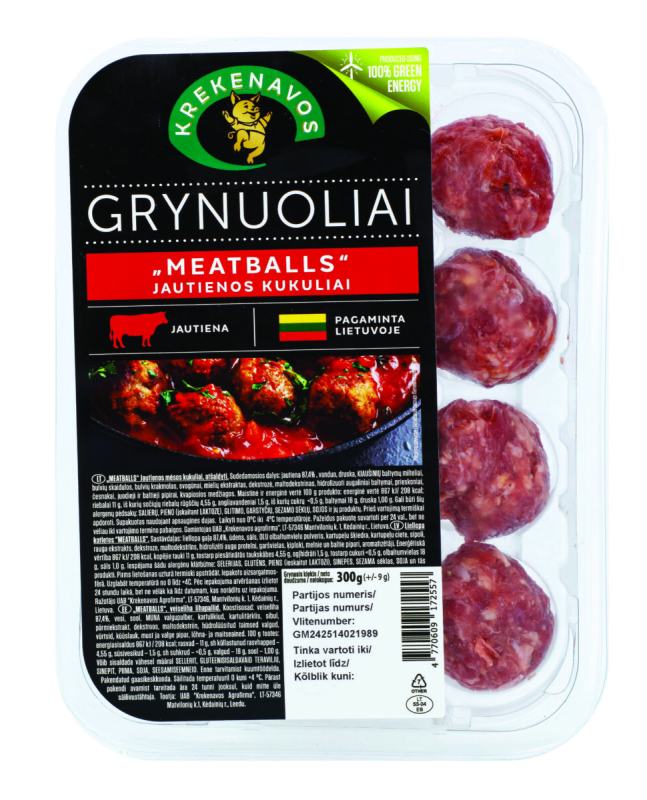 Jautienos mėsos kukuliai Meatballs Grynuoliai, 300 g