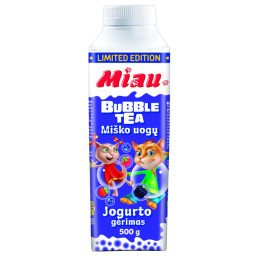Jog.gėrimas MIAU, BUBBLE TEA su miško uog., 1,3%rieb., 500 g