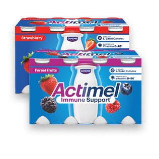 Jogurt. gėr. ACTIMEL, miško uogų arba braškių skonio, /pak., 8 x 100 g