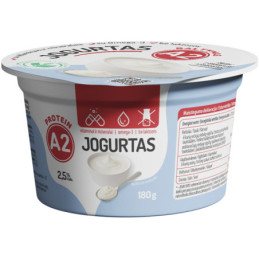 Jogurtas A2 su vitam.ir mineral., be lakt.,2,5%rieb., 180 g