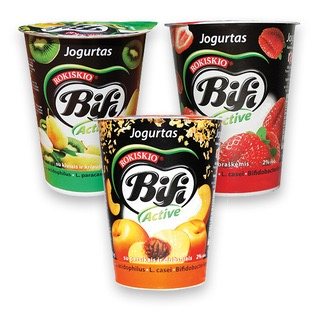 Jogurtas BIFI ACTIVE (3 rūš.), 2% rieb., 360 g