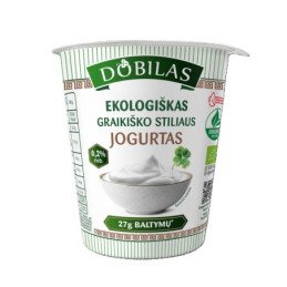Jogurtas ekol. (graikiško stiliaus) DOBILAS 0,2% rieb., 300 g