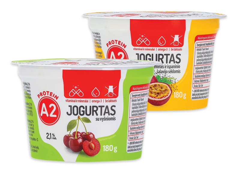 Jogurtas iš A2 pieno be laktozės, 180 g