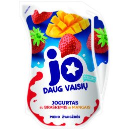 Jogurtas JO su brašk. ir mangais,bifidobakt., 2,4%r., 900 g