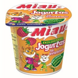 Jogurtas MIAU, EKO su avietėmis, 125 g