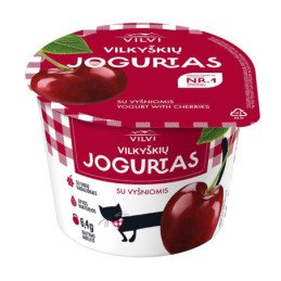 Jogurtas VILKYŠKIŲ su vyšniomis, 3,5% riebumo, 200 g