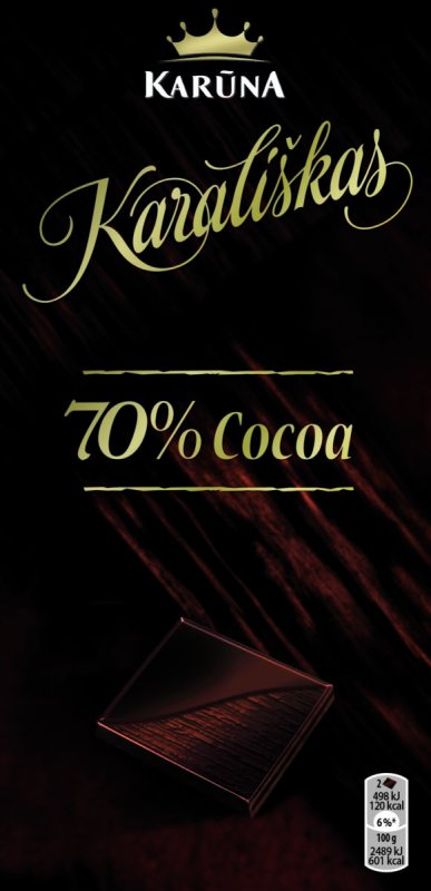 Juodasis KARALIŠKAS šokoladas, 100 g