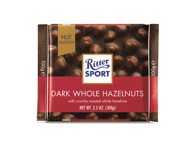 Juodasis šokoladas RITTER SPORT su lazdynų riešutais, 100 g