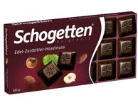 Juodasis šokoladas SCHOGETTEN su lazdynų riešutais, 100 g