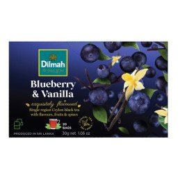 Juodoji arbata DILMAH, mėlynių, vanil sk., 30 g, 20 vnt