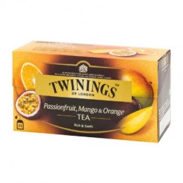 Juodoji arbata su pasiflorais ir mangais TWININGS, 25 x 2 g