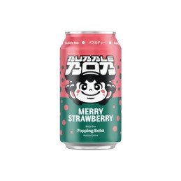 Juodos arbatos gėrimas BUBBLE BOB su braškių burbuliukais, 330 ml
