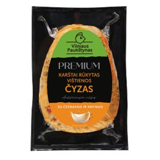 Karštai rūkytas vištienos ČYZAS su česnakais ir kmynais PREMIUM, 400 g