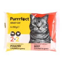 Kač. ėdal. su paukšt. jaut. PURRRFECT, 4 x 100 g