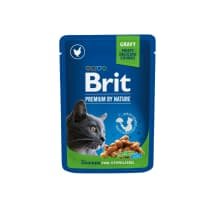Kačių ėd. BRIT PREMIUM STERIL. višt., 100 g