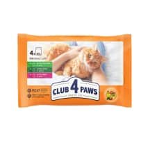 Kačių ėd. su višt., jaut. CLUB 4 PAWS, 4 x 85 g