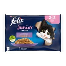 Kačių ėdalas FELIX JUNIOR su vištiena, 4 x 85 g