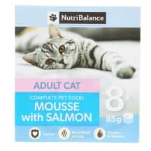 Kačių ėdalas NUTRIBALANCE, lašiša, 8 x 85 g
