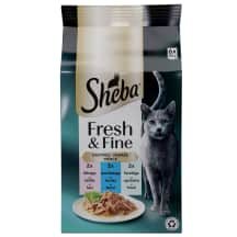 Kačių ėdalas SHEBA MINI su žuvimi, 6 x 50 g