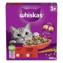 Kačių ėdalas su jautiena WHISKAS ADULT, 800 g