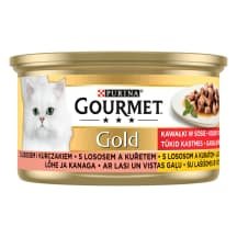 Kačių ėdal.lašiš.višt. GOURMET GOLD, 85 g